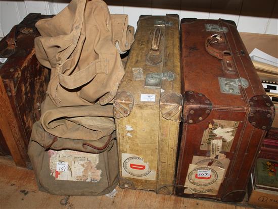 3 suitcases and bags